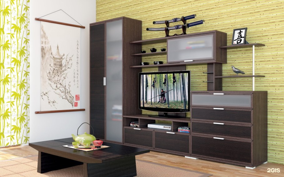 Стенка в гостиную с комодом