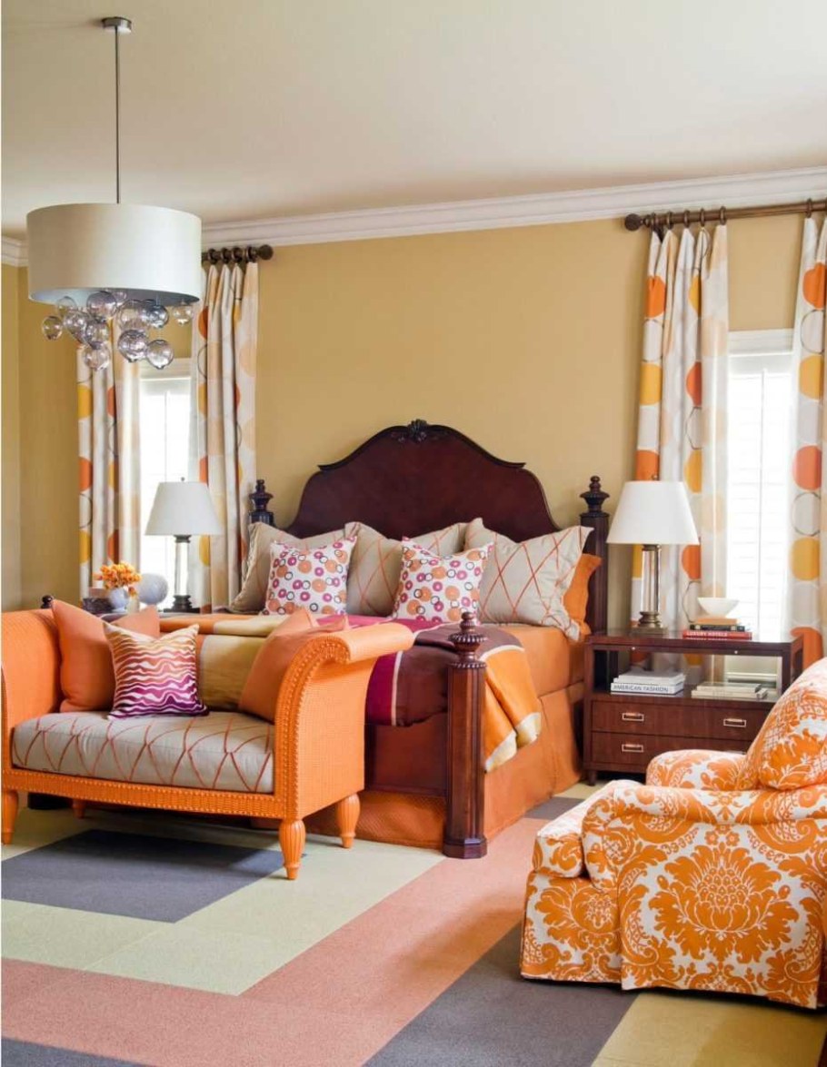 Оранжевый в интерьере