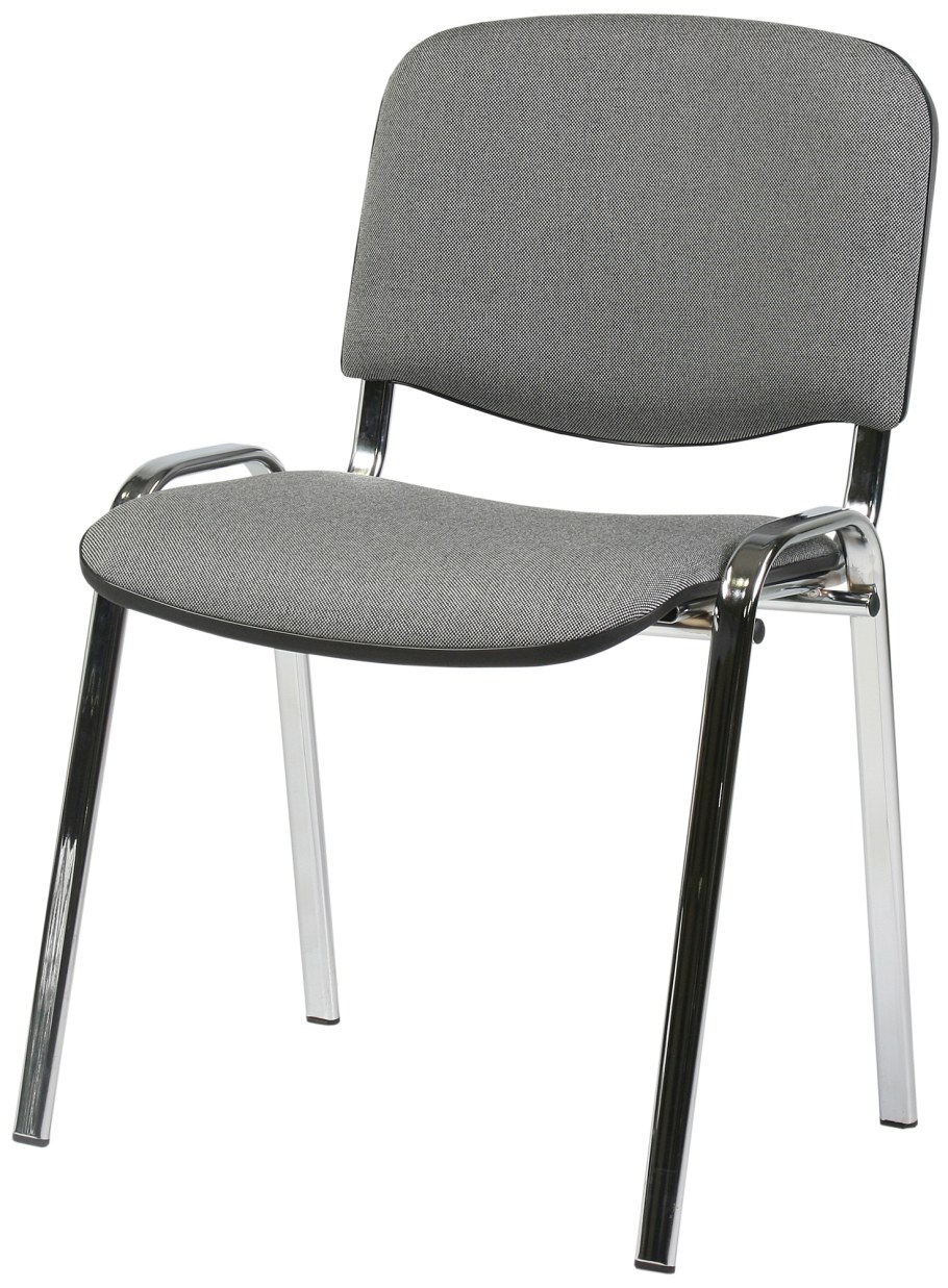 Стул изо ткань ТК-3 хром (светло-серый)