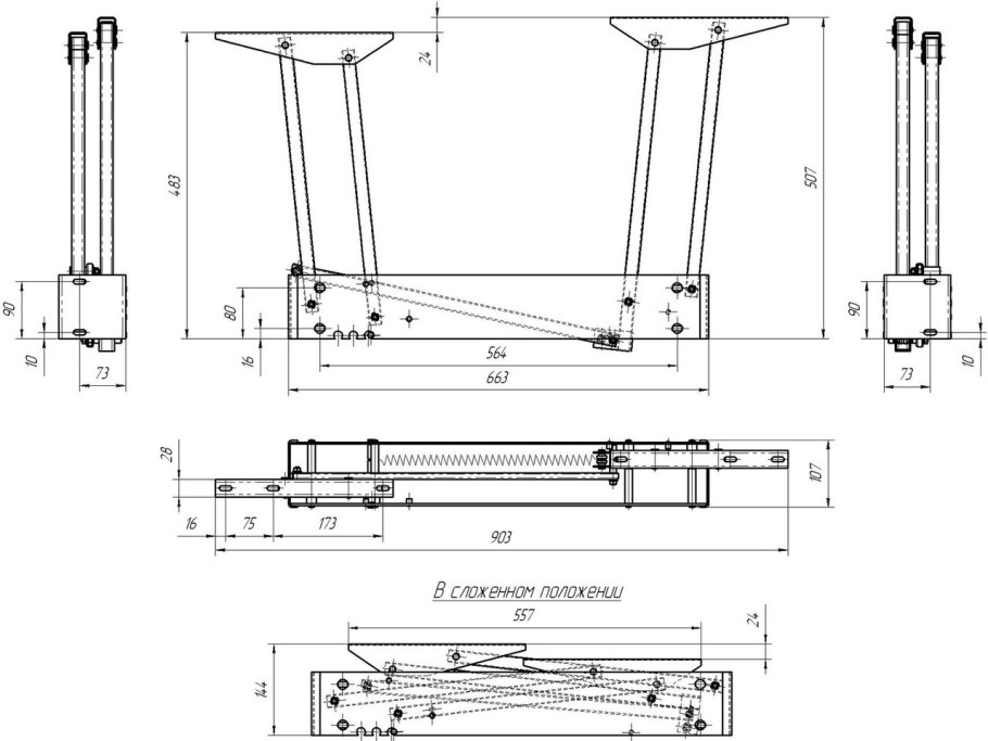 Механизм обеденного стола трансформер к202