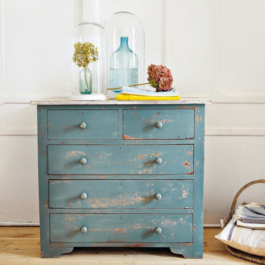 Комод серо голубой