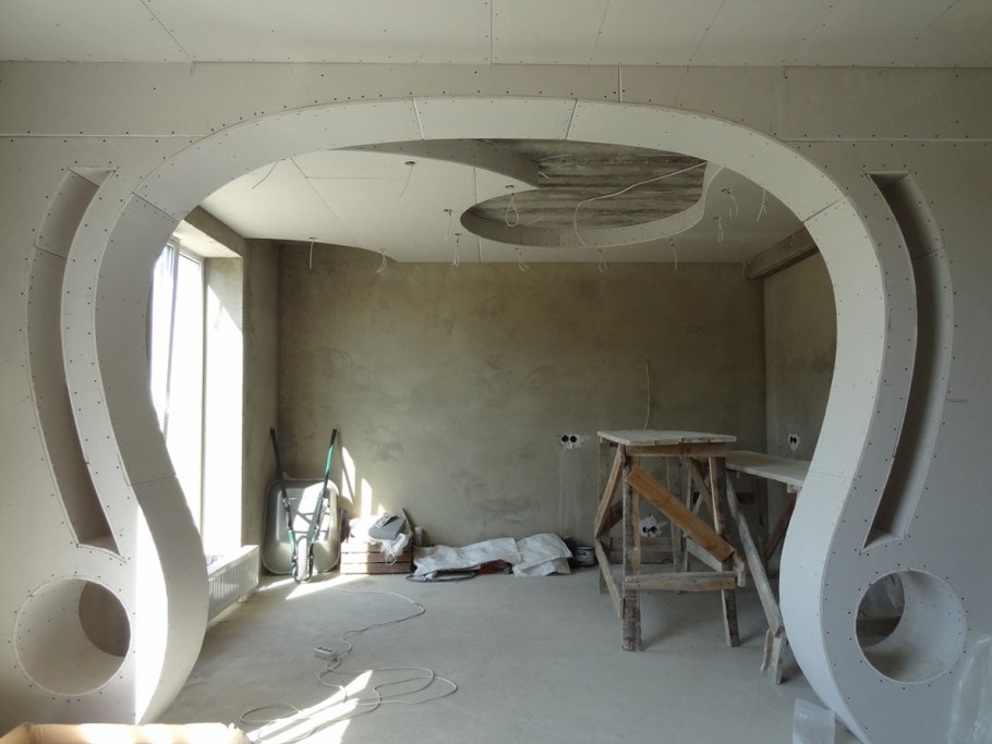 Фигурные арки из гипсокартона