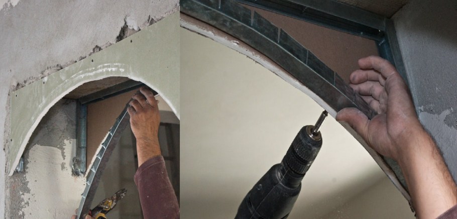 Проем под арку из гипсокартона