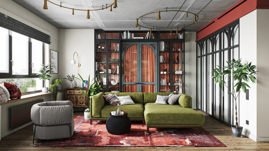 Обои на потолке в интерьере