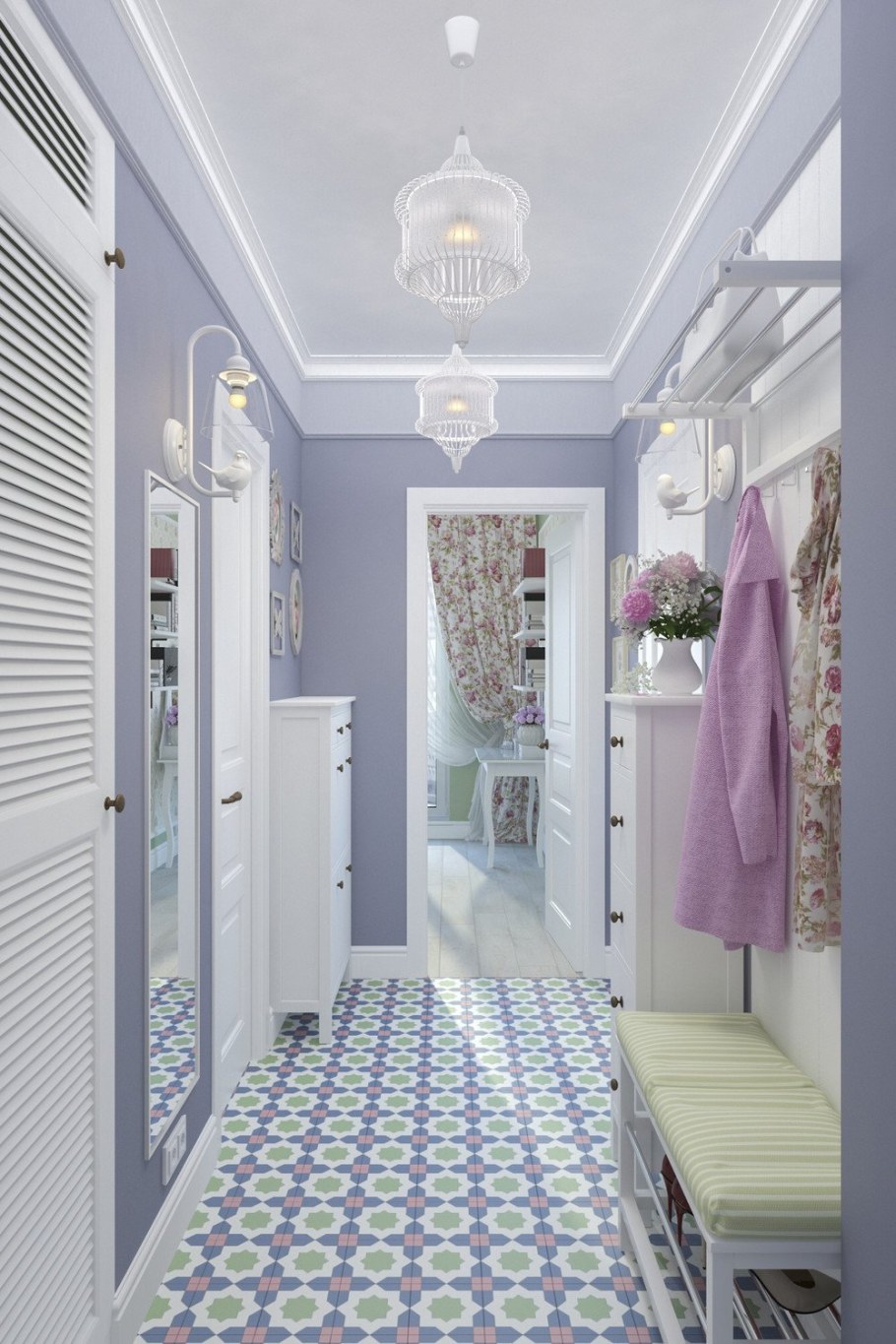 Коридор в стиле Прованс в хрущевке