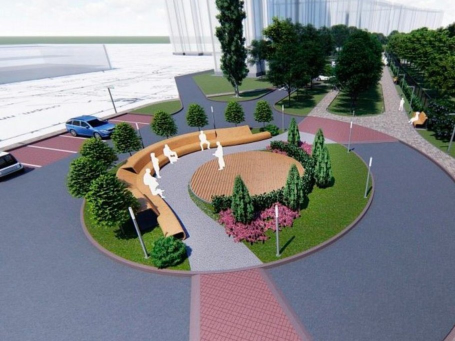 Благоустройство сквера Пушкина в Губкине