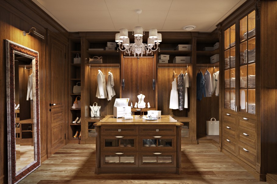 Гардеробная шпон ореха