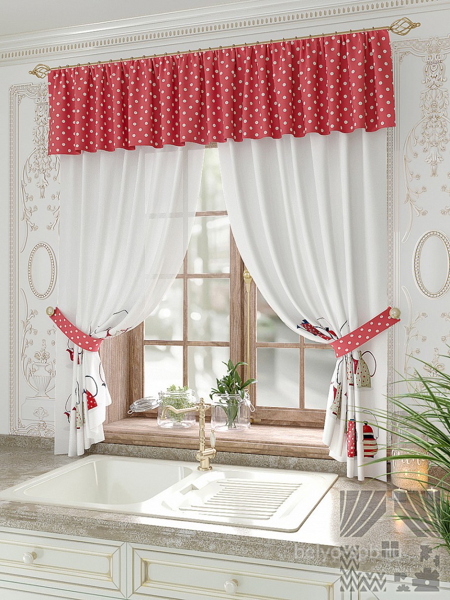 ТОМДОМ шторы для кухни с ламбрекеном