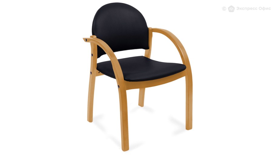 Стул офисный Джуно Люкс палисандр плюс кожзам бежевый