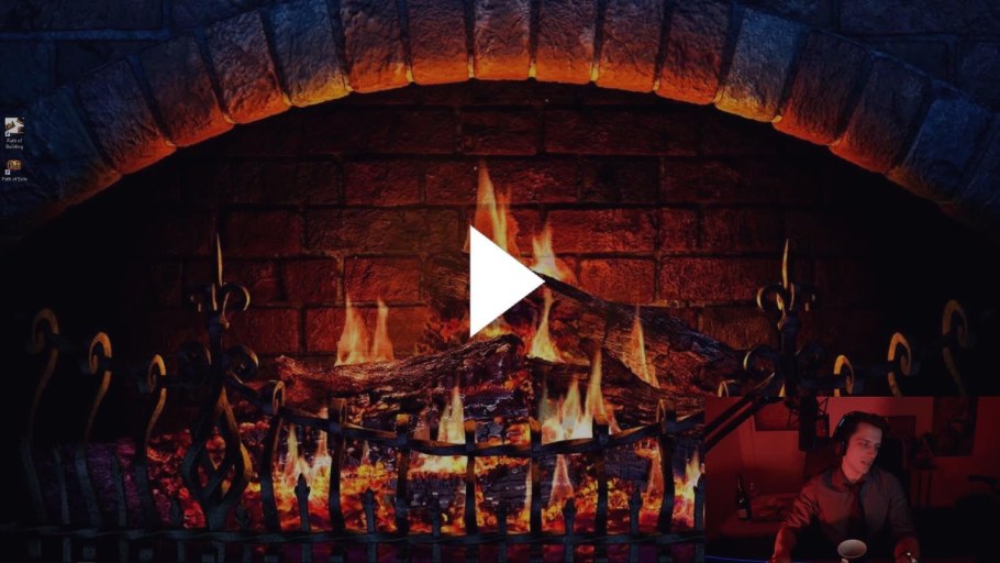 Заставка камин