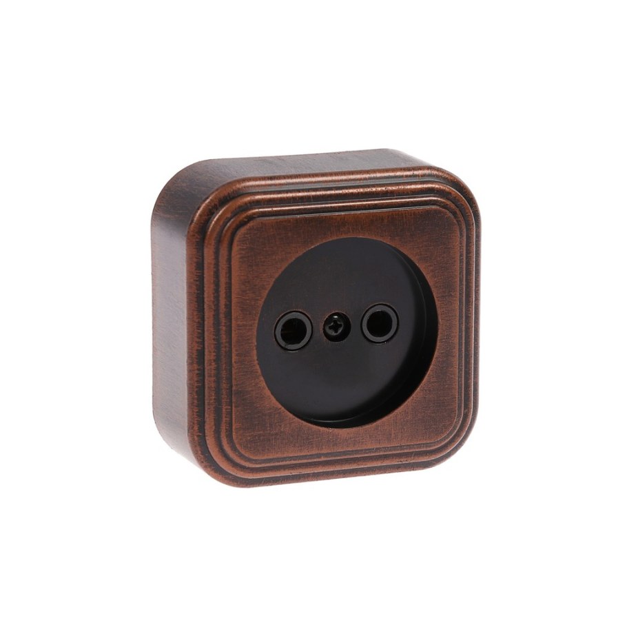 Розетка "элект" одноместная ra 16-131-ЧС, 16 А, 250 В, без з/к, черная/серебро