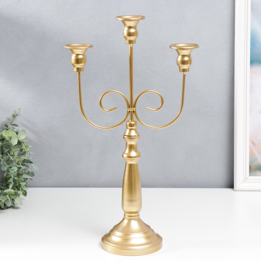 Подсвечник "канделябр 3 свечи" 29,5см 726-110