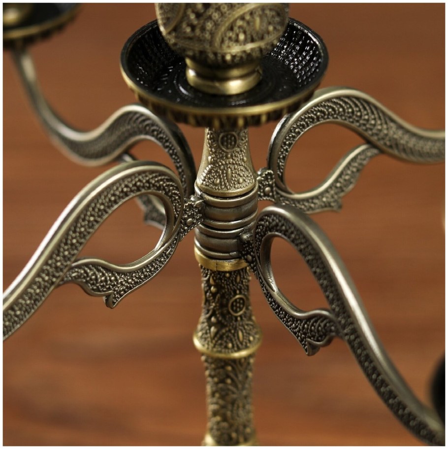 Подсвечник металл на 1 свечу "Раджа" бронза 16,5х8х8 см