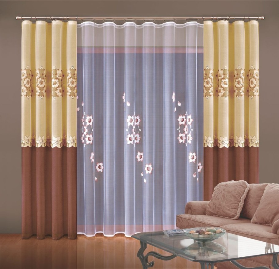 Комплект штор 5929 "Зоя": тюль ш 300 х в 250 см, шторы ш 150 х в 250 см