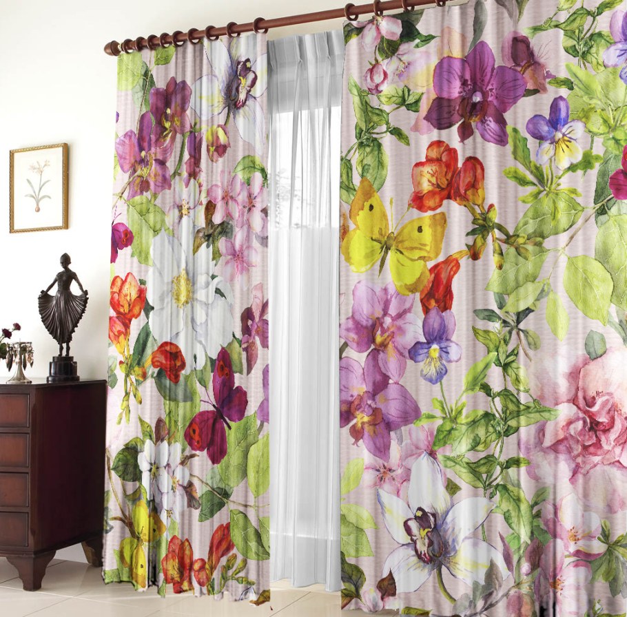 Шторы с цветами