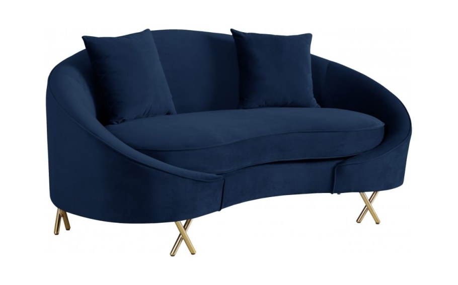 Aster Navy Velvet Loveseat