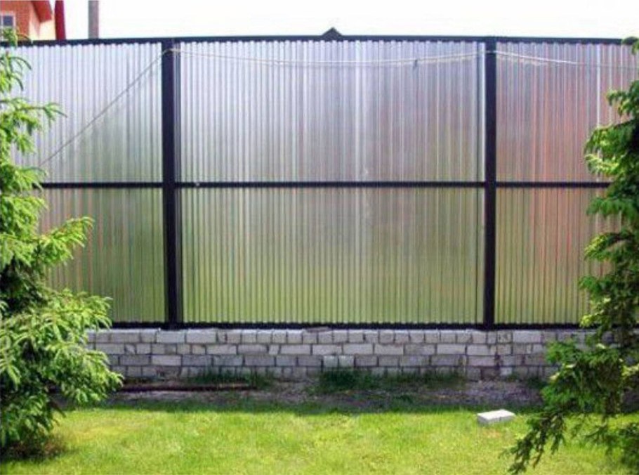 Забор Гиттер с поликарбонатом