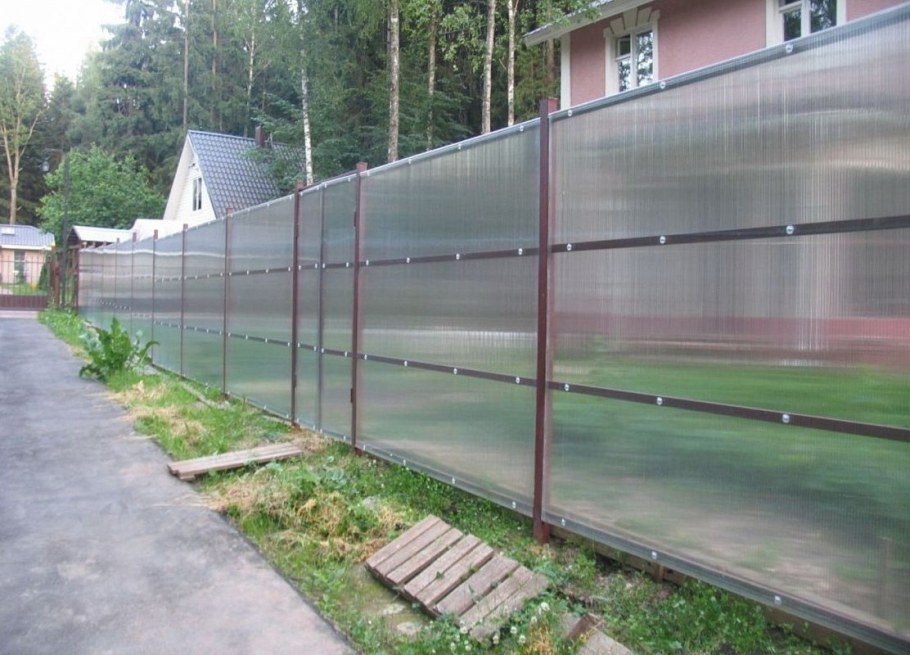 Забор Гиттер с поликарбонатом