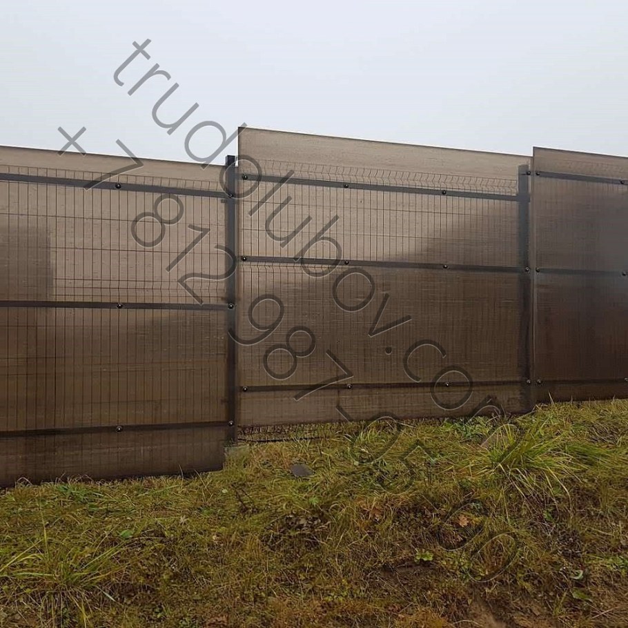 Забор 3д Гиттер с поликарбонатом