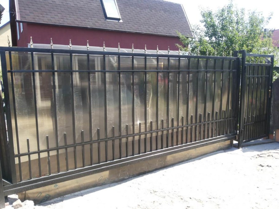 Откатные ворота поликарбонат 3м