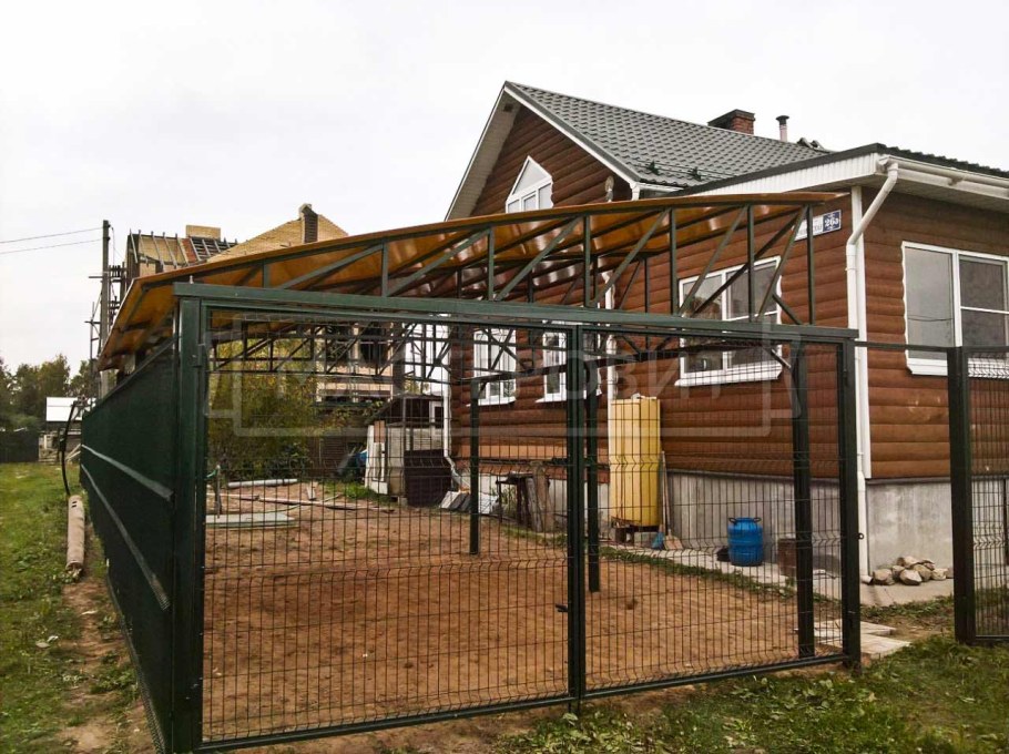 3д забор с козырьком