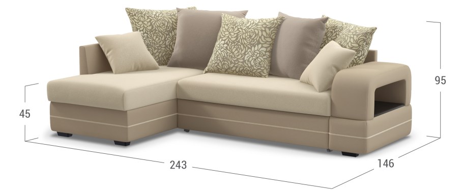 Карина 044 угловой диван бежевый Moon trade