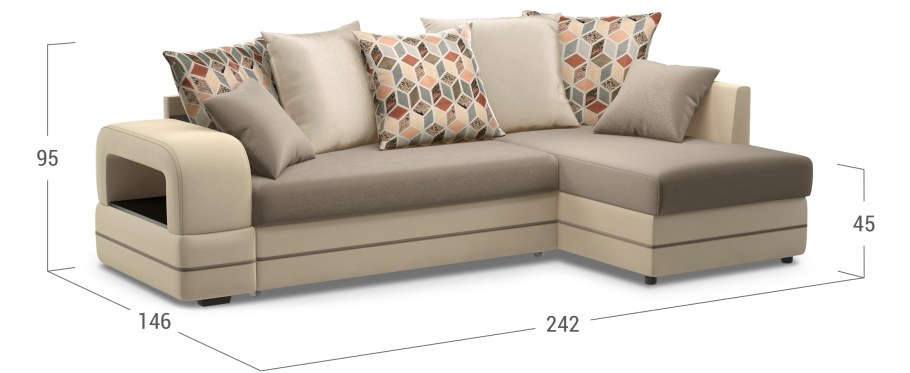 Диван угловой Доминика Дельфин