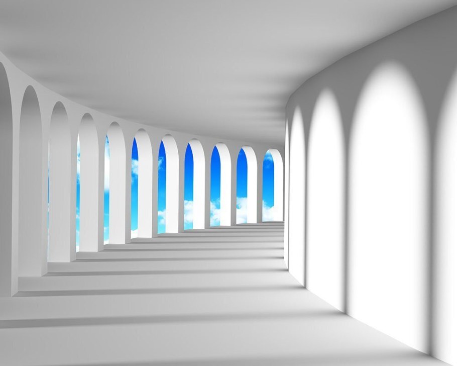 Белое пространство с колоннами