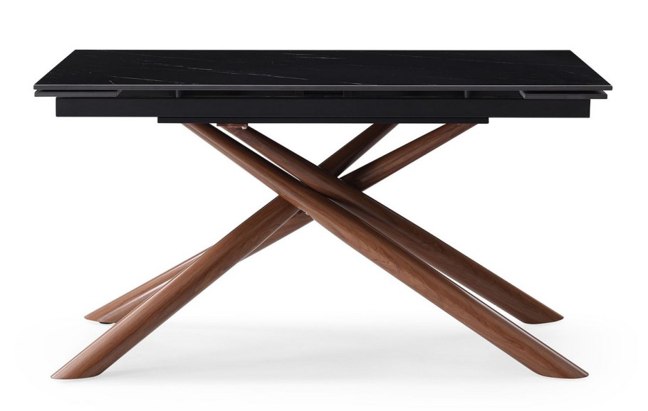 Стол раскладной Valencia 180-260, серая керамика/орех