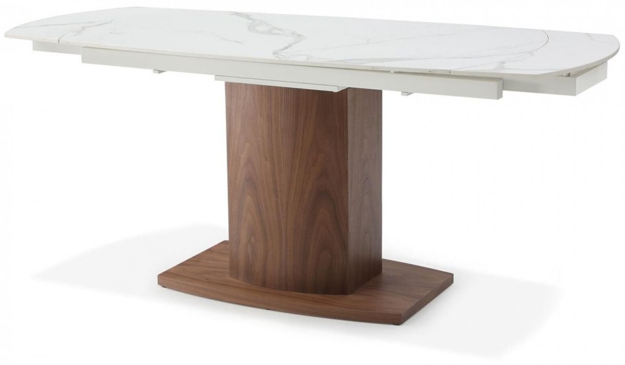 Стол раскладной Sorrento 180-240, белая керамика/ясень