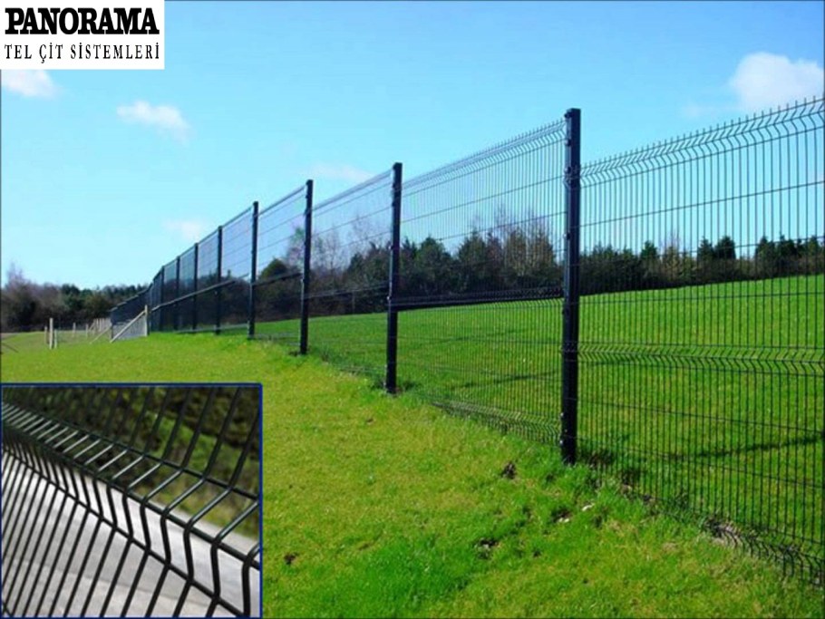 Забор из сетки на склоне