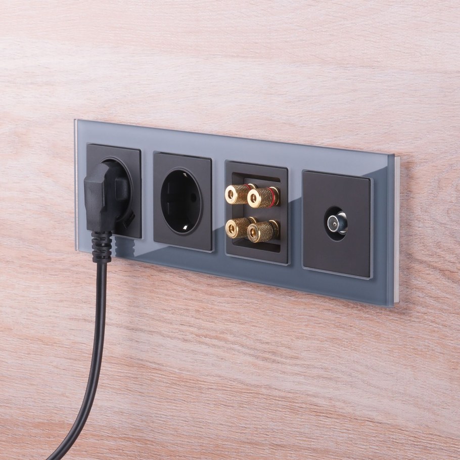 ТВ-розетка оконечная (черный матовый) / wl08-TV