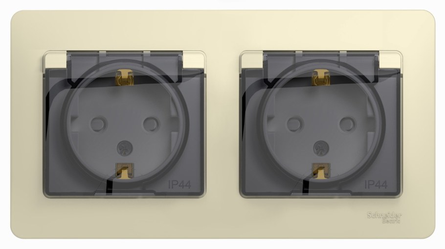 Розетка двойная с заземлением Glossa Schneider Electric а1171