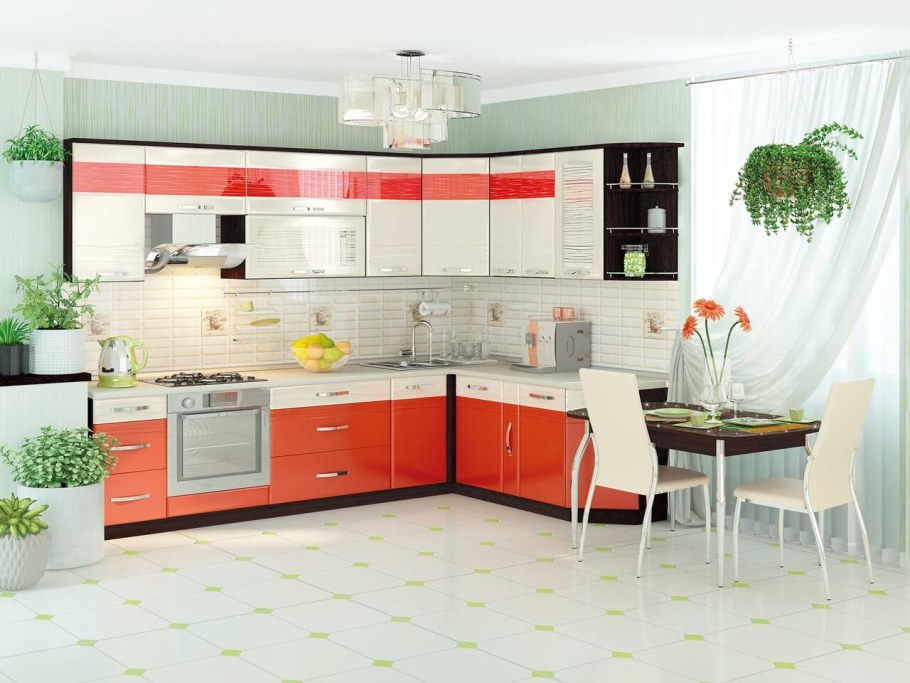 Кухонный гарнитур оранж DAVITA мебель