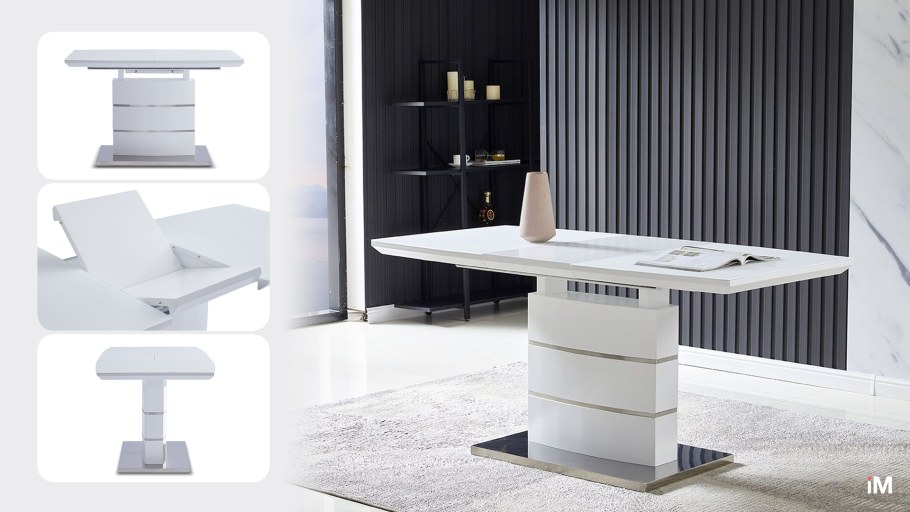 Стол раскладной Verona Glass (120), белый матовый