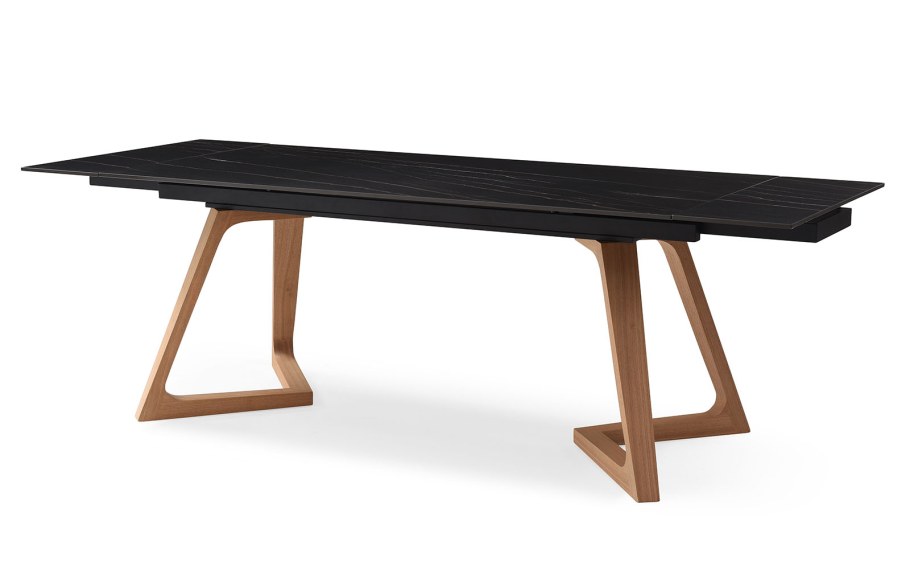 Стол раскладной Sorrento 180-240, белая керамика/ясень