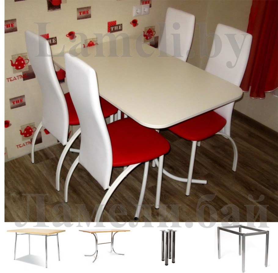 Стол обеденный красный для кухни