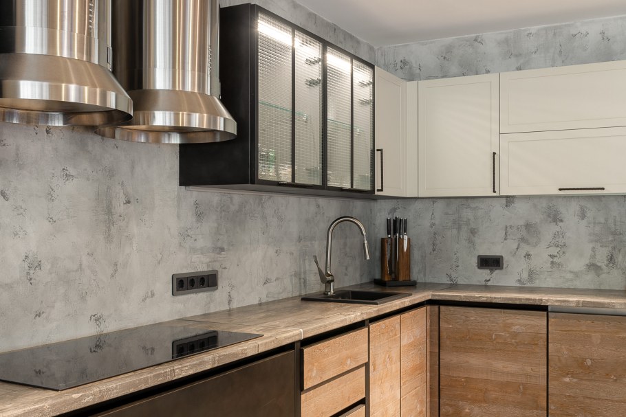 Венецианская штукатурка на фартук