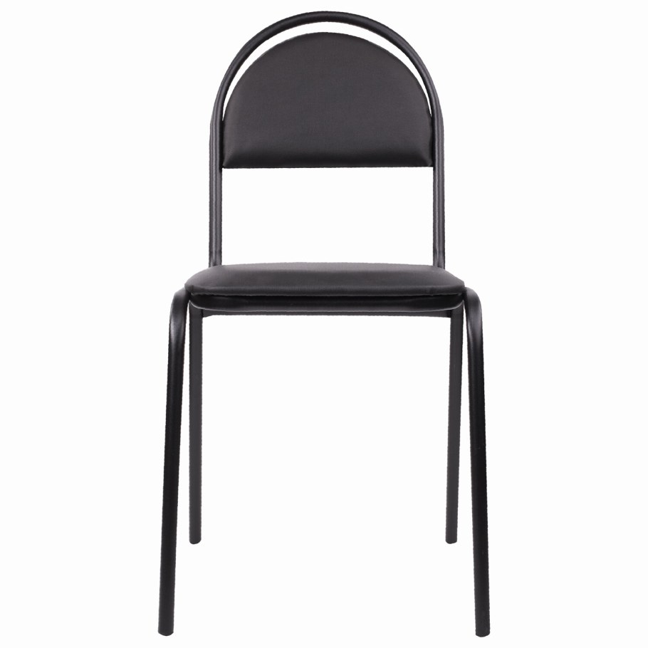 Стул для посетителей рс00м, черный каркас, кожзам черный
