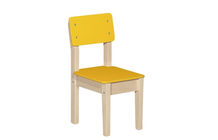 Км.014. 13-08-00 Стул детск ий nr3 (н=300) (p) желтый (лак) Эврики