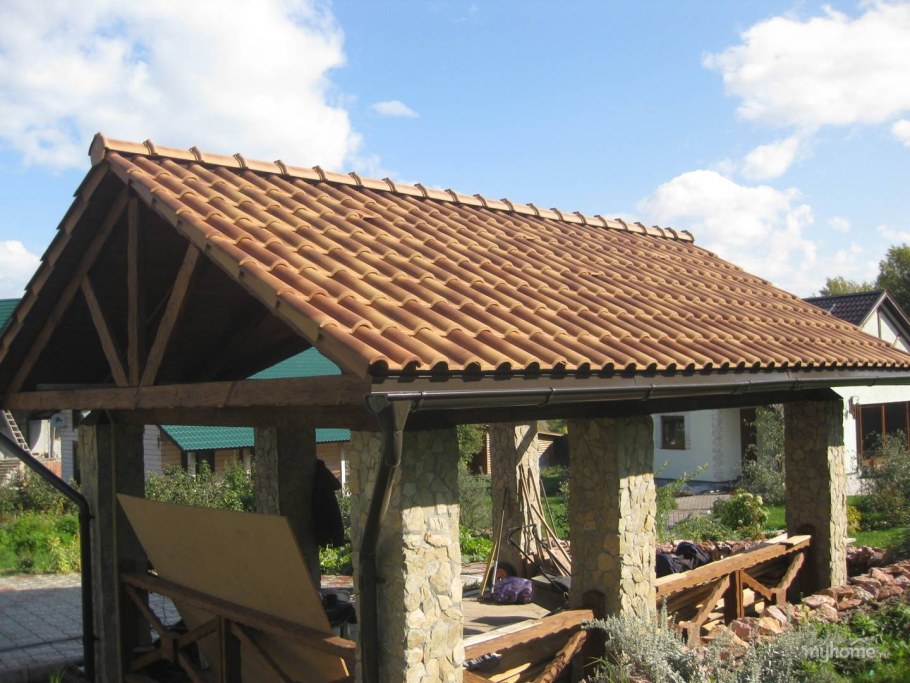 Навес из черепицы
