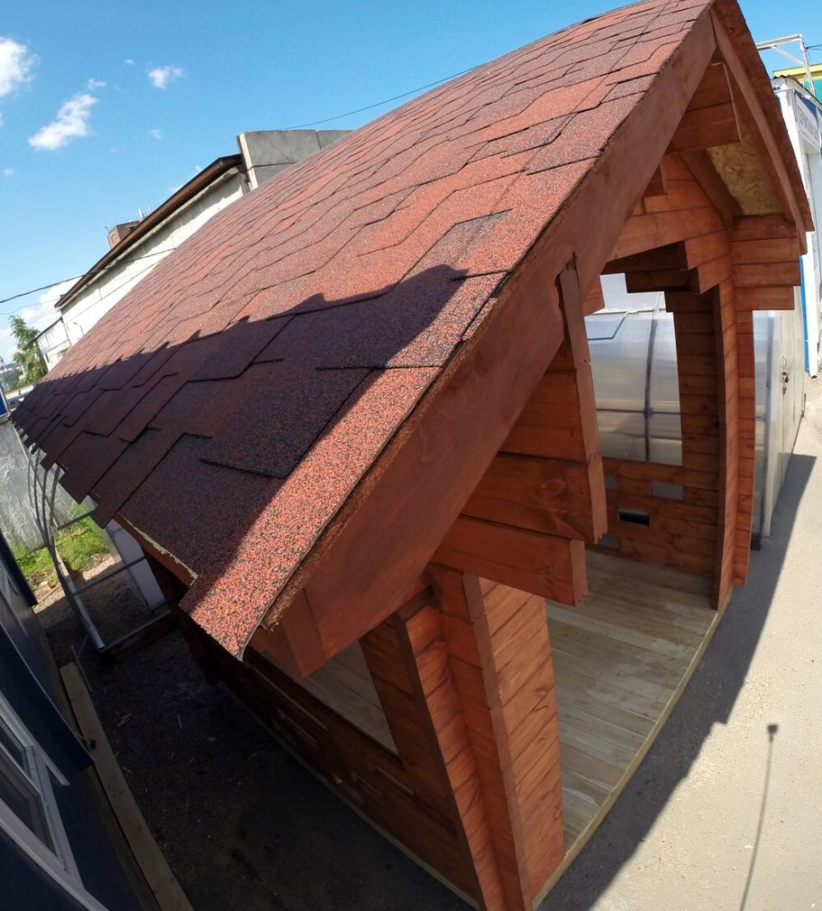 Мягкая черепица на беседку