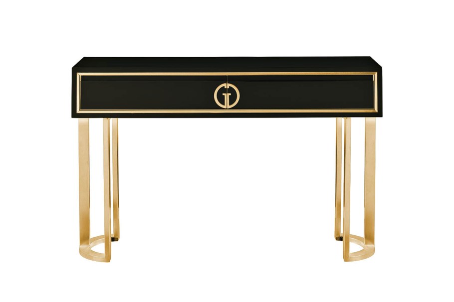 Консоль Garda Decor черный лак/золото GD-cst002