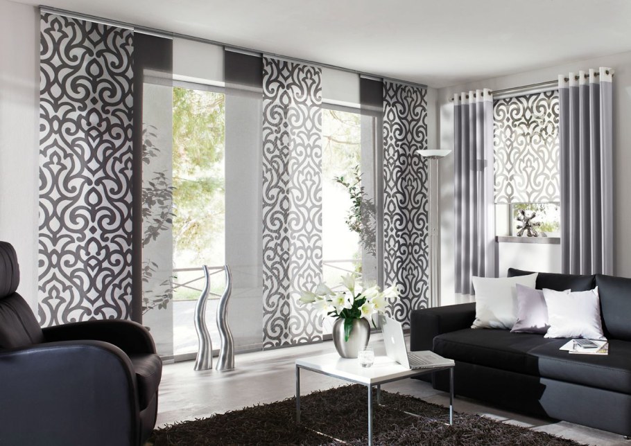 Японские шторы в гостиную