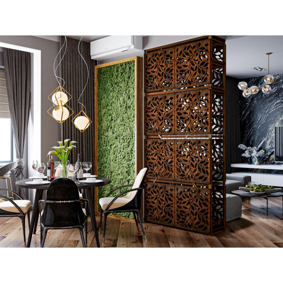 Деревянные перегородки для зонирования