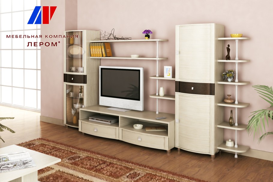 Стенка Оливия Лером беленый дуб