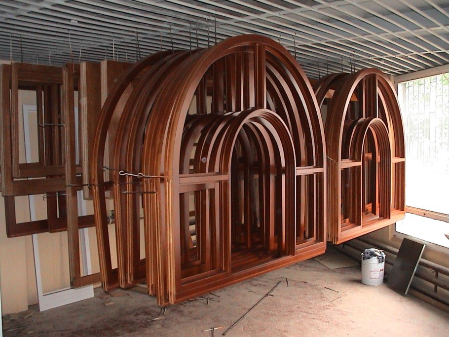 Деревянные стеклопакеты арочные