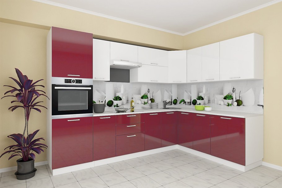 Угловая кухня баклажан хофф