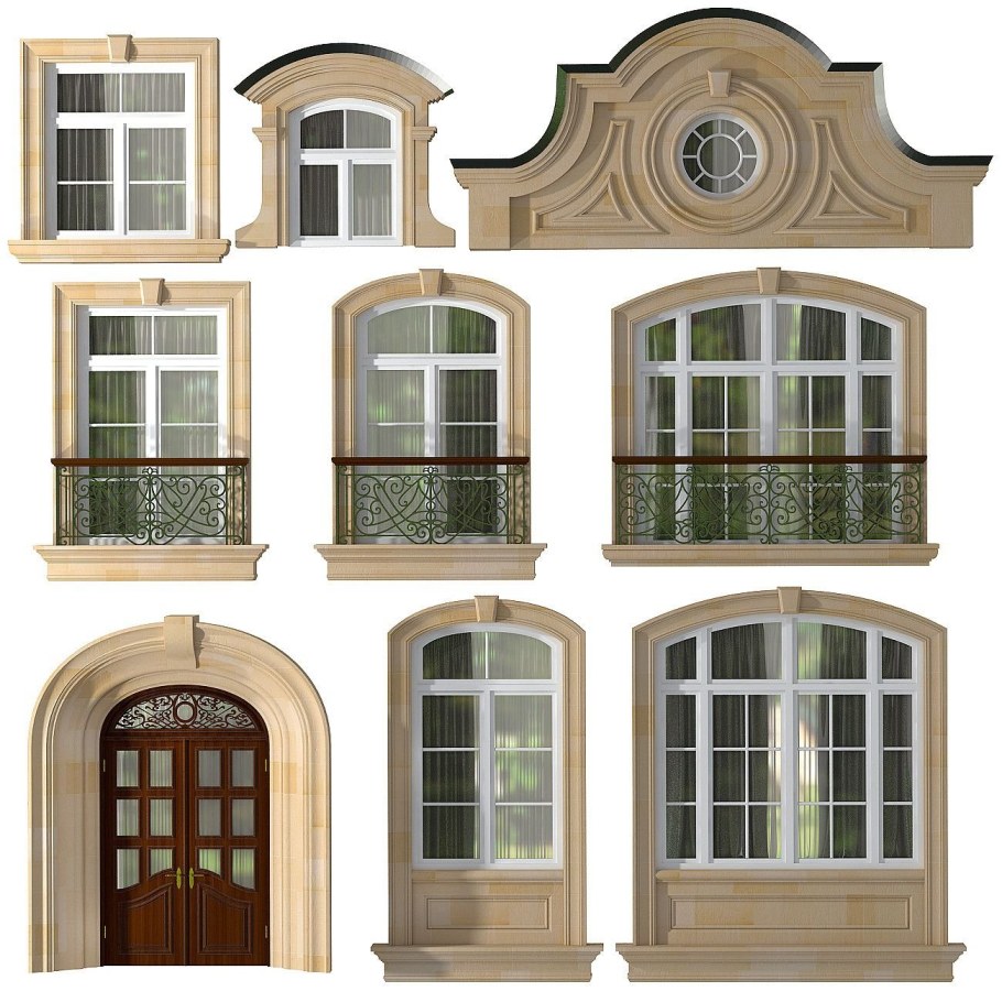 Фасад с арочными окнами