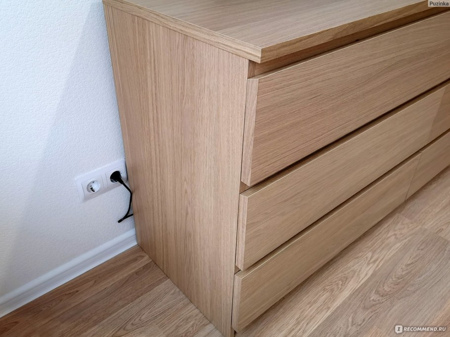 МАЛЬМ 6 ящиков дубовый шпон икеа